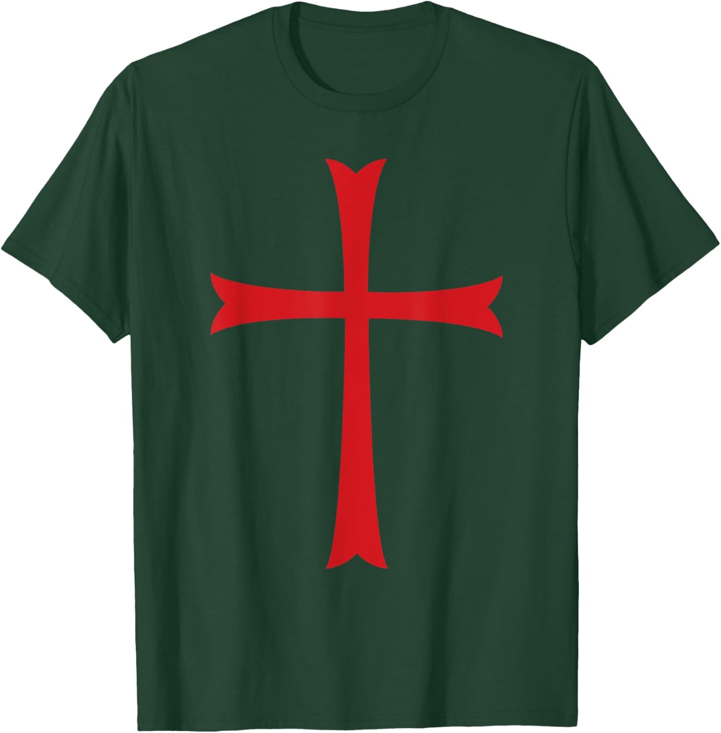 Knights Templar Cross, Crusader (Soldier of Christ) T-Shirt - T-Shirt | Forest