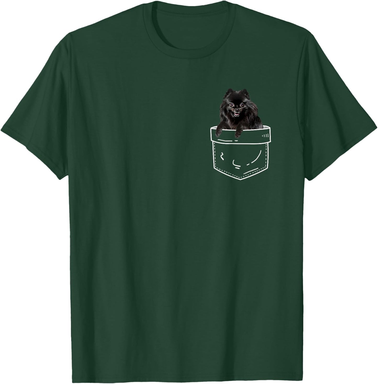 Black Pomeranian In Pocket - Pomeranian Dog Lover Women Kids T-Shirt - T-Shirt | Forest