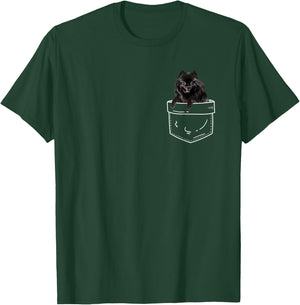 Black Pomeranian In Pocket - Pomeranian Dog Lover Women Kids T-Shirt - T-Shirt | Forest