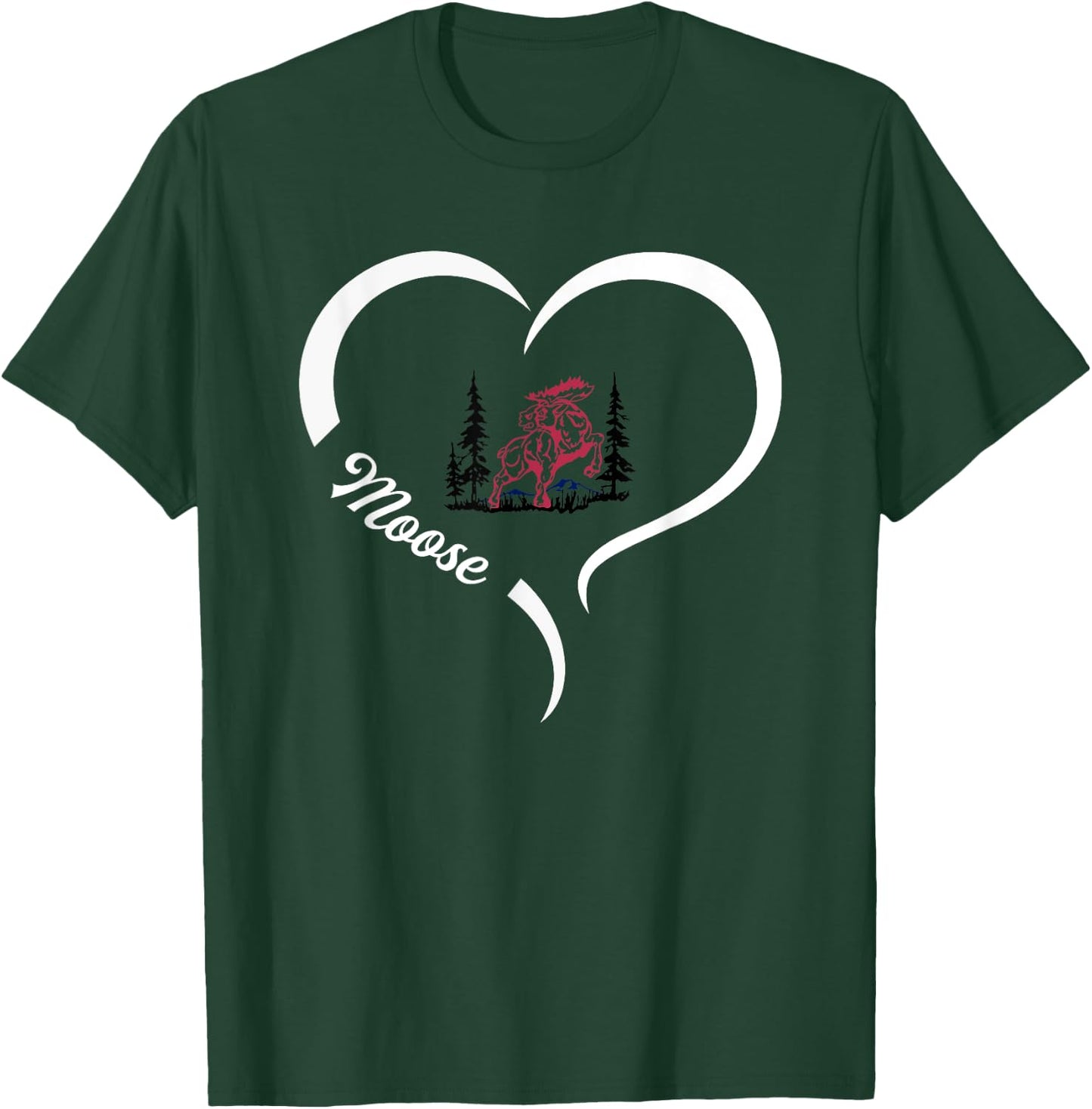 Alamosa Moose Logo Half Heart Slogan HS T-Shirt - T-Shirt | Forest