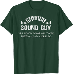 Church Audio Technicians Funny Church Sound Engineer T-Shirt - T-Shirt | Forest