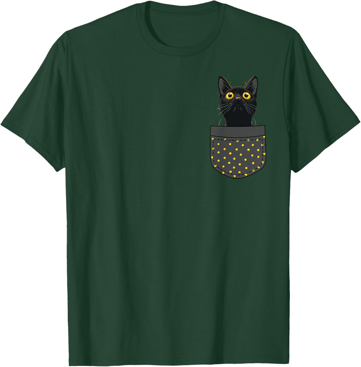 Lustige schwarze Katze in der Tasche für Katzen Mama und Katzenpapa T-Shirt - T-Shirt | Forest