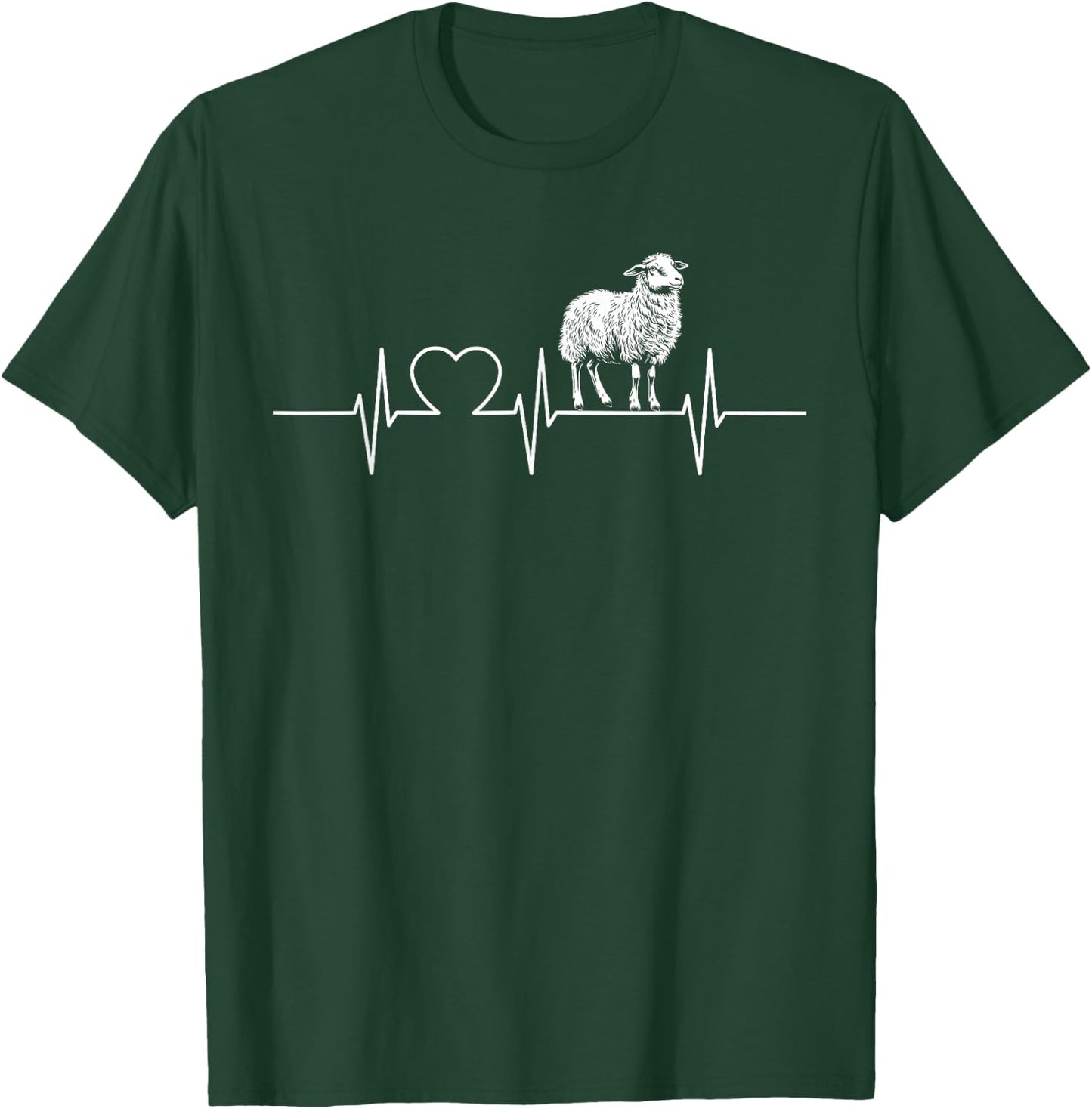 Sheep Heartbeat Sheep Sheep , black T-Shirt - T-Shirt | Forest