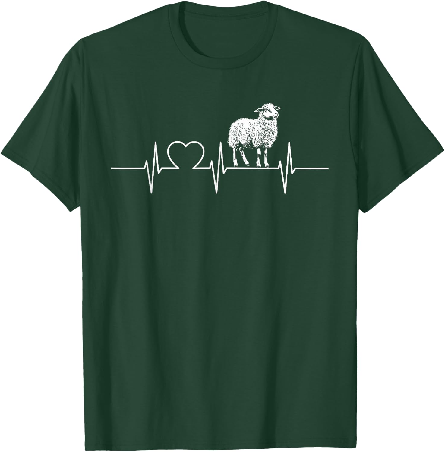 Sheep Heartbeat Sheep Sheep , black T-Shirt - T-Shirt | Forest