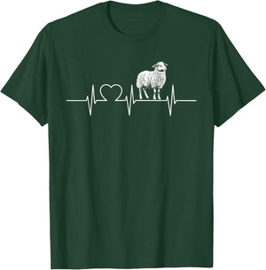 Sheep Heartbeat Sheep Sheep , black T-Shirt - T-Shirt | Forest