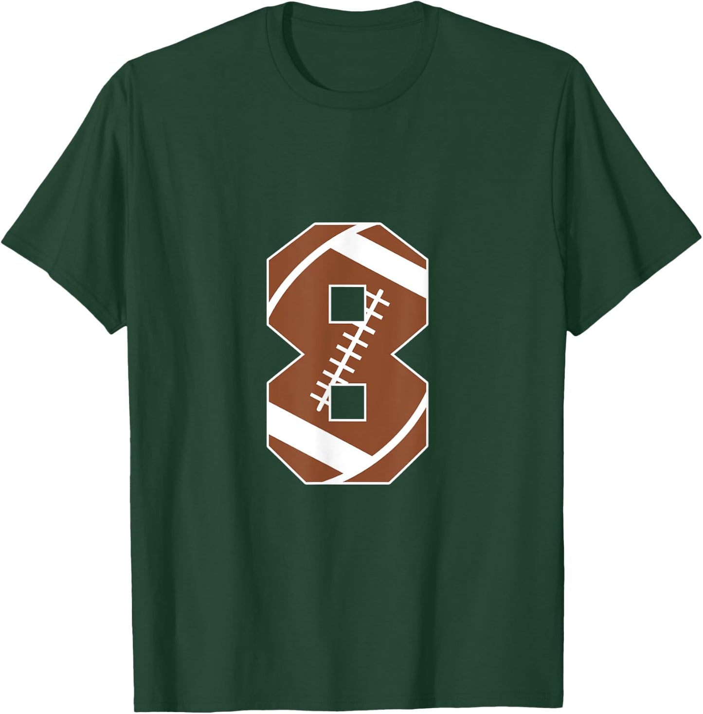 8th Birthday Kids Football Birthday Party 8 Years Old Boys T-Shirt - T-Shirt | Forest