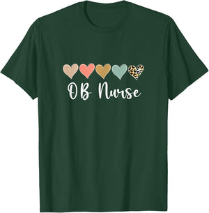 OB Nurse, Leopard OB/GYN nurses, and perinatal nurses T-Shirt - T-Shirt | Forest
