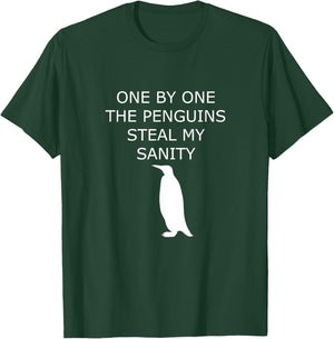 Penguins Steal My Sanity Graphic T-Shirt - T-Shirt | Forest