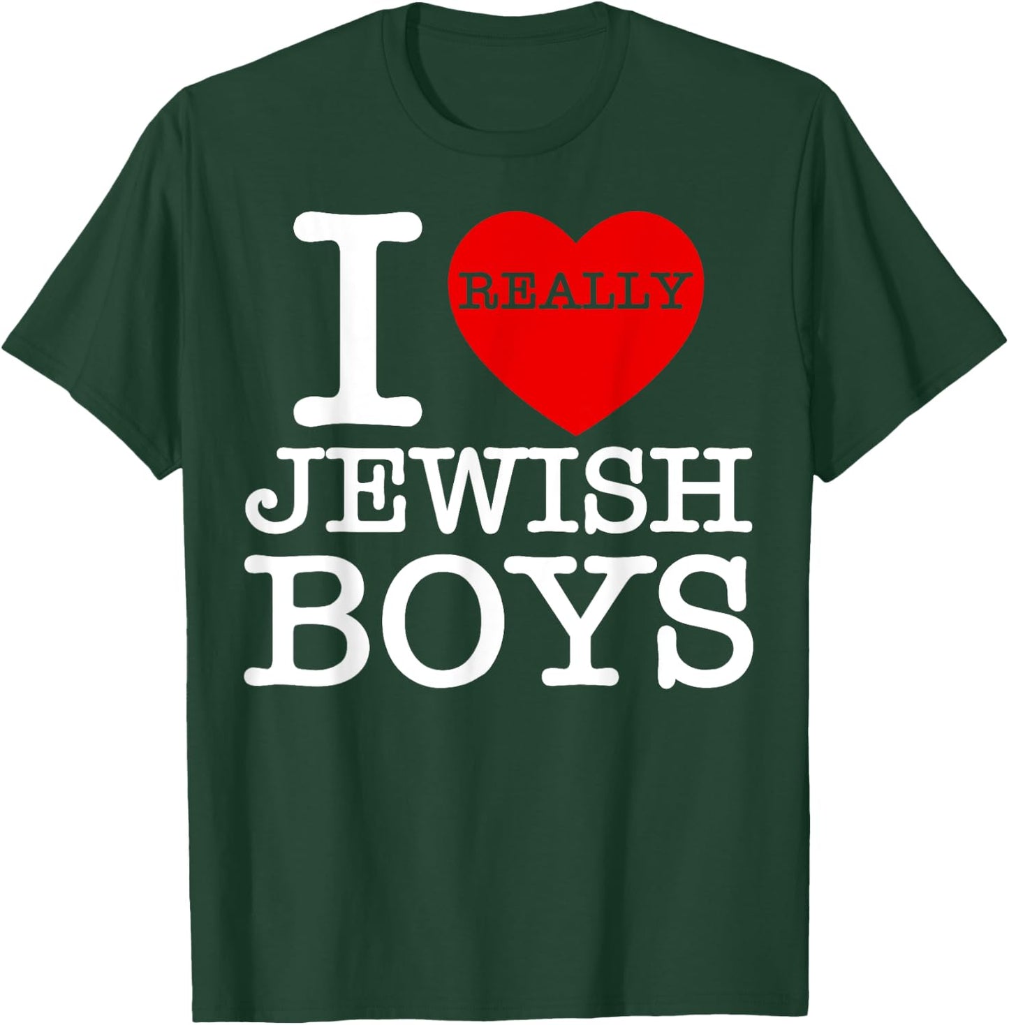 I Heart Love Jewish Boys Hebrew Judaica Red Valentines Day T-Shirt - T-Shirt | Forest