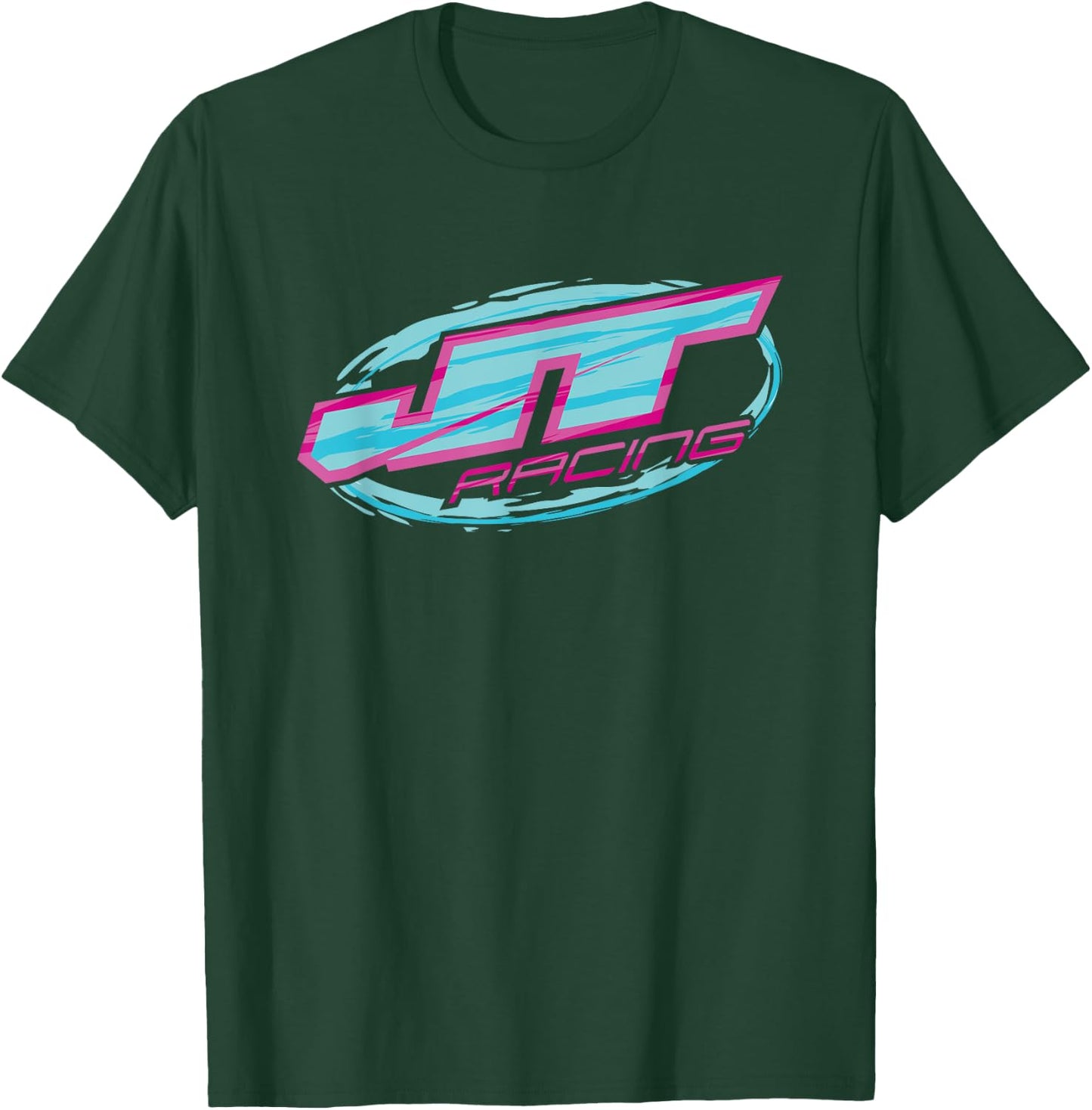 Blue and Pink JT Racing Logo , Black, S T-Shirt - T-Shirt | Forest