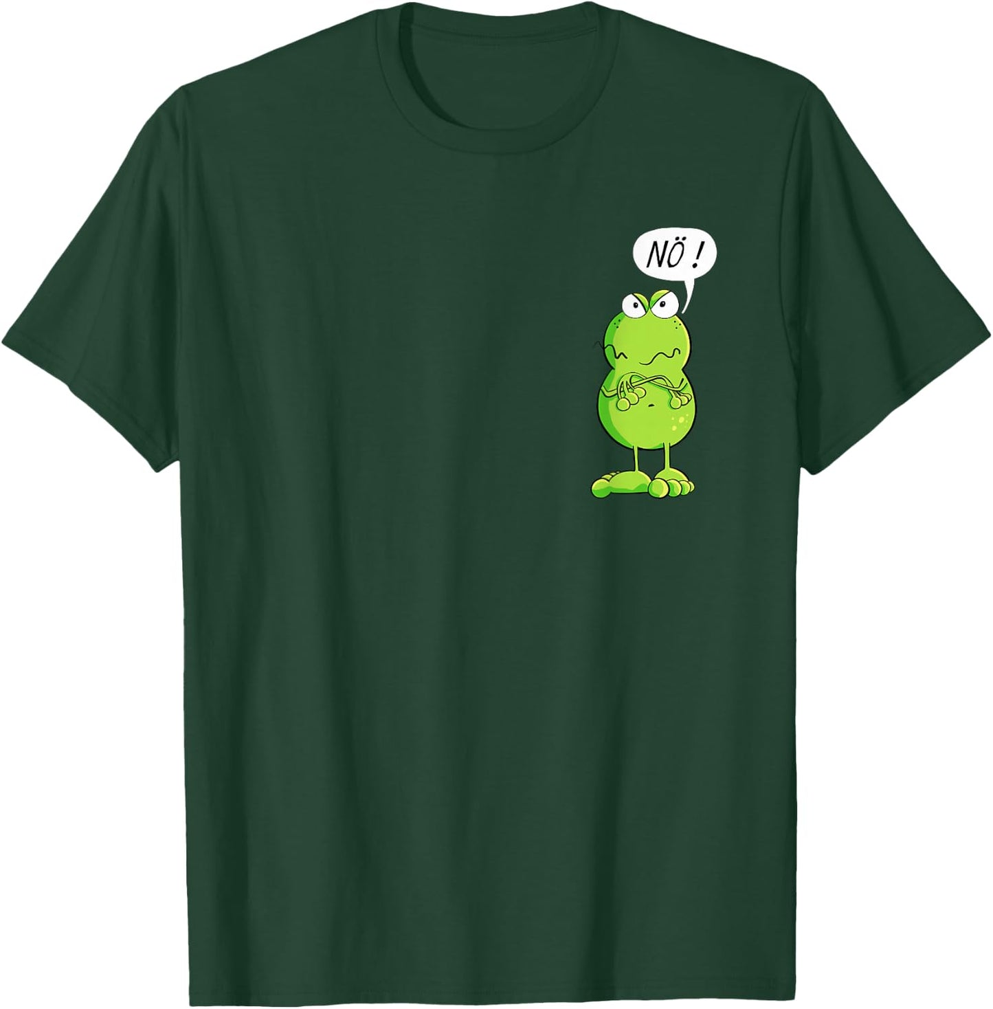 Statement with German Text "Frosch I Nö Fun Design I Nein Comic" T-Shirt - T-Shirt | Forest