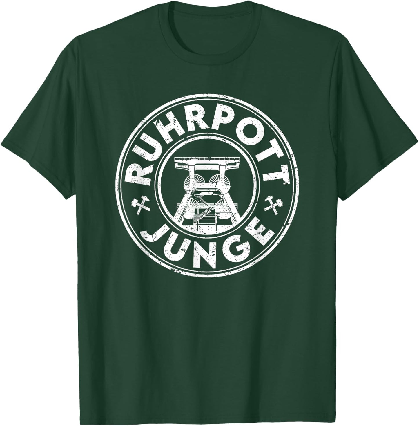Ruhrpott Junge Heimat Liebe Bergbau Zeche Glück Auf , black T-Shirt - T-Shirt | Forest