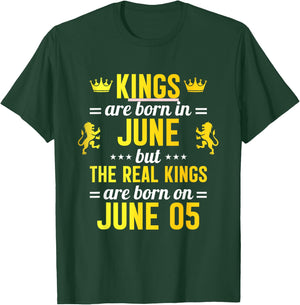 Kings Are Born In June Real Kings Are Born On June 05 T-Shirt - T-Shirt | Forest
