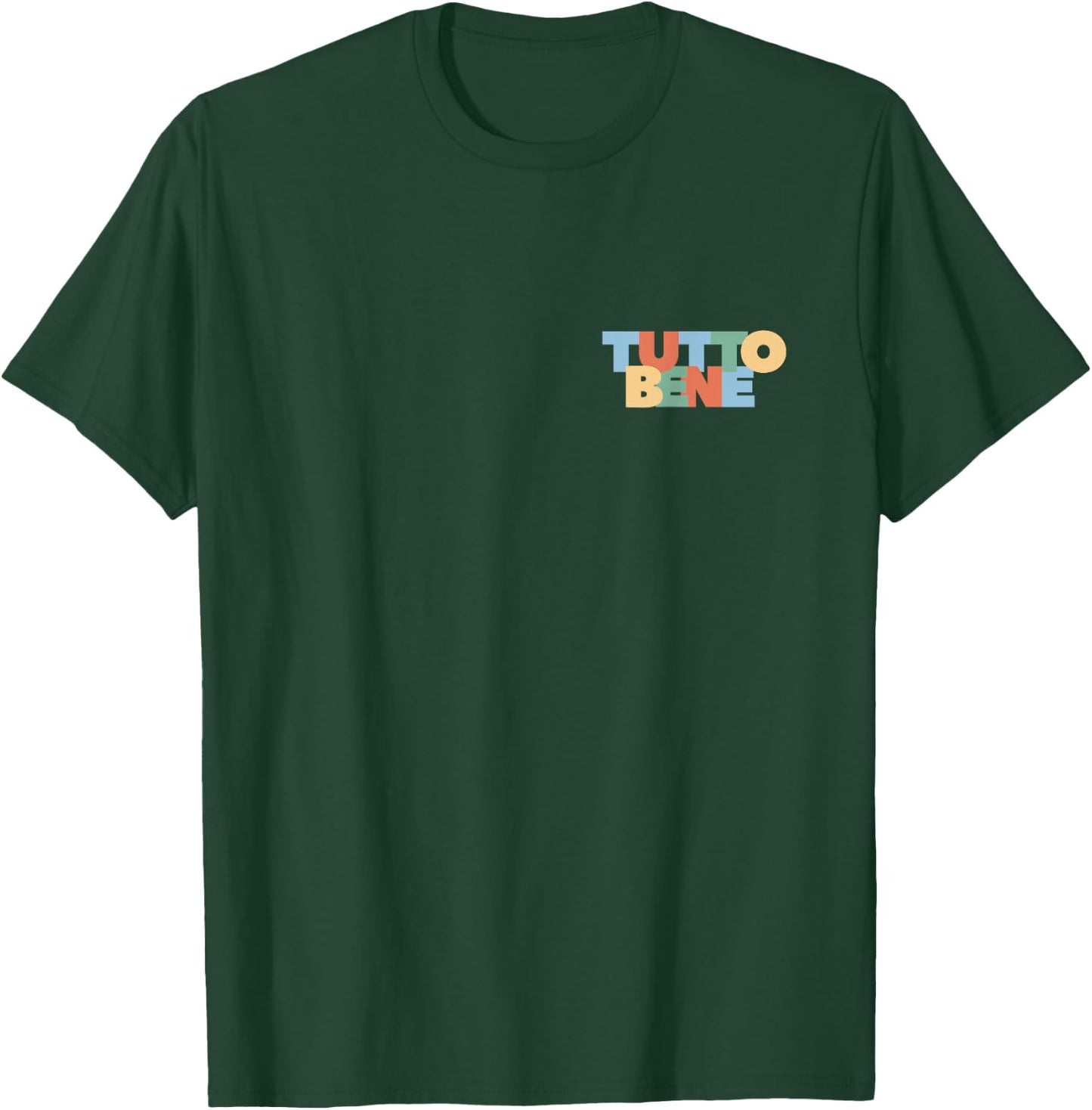 All Right Good Tutto Bene Modern Rainbow Italy Saying , black, s T-Shirt - T-Shirt | Forest