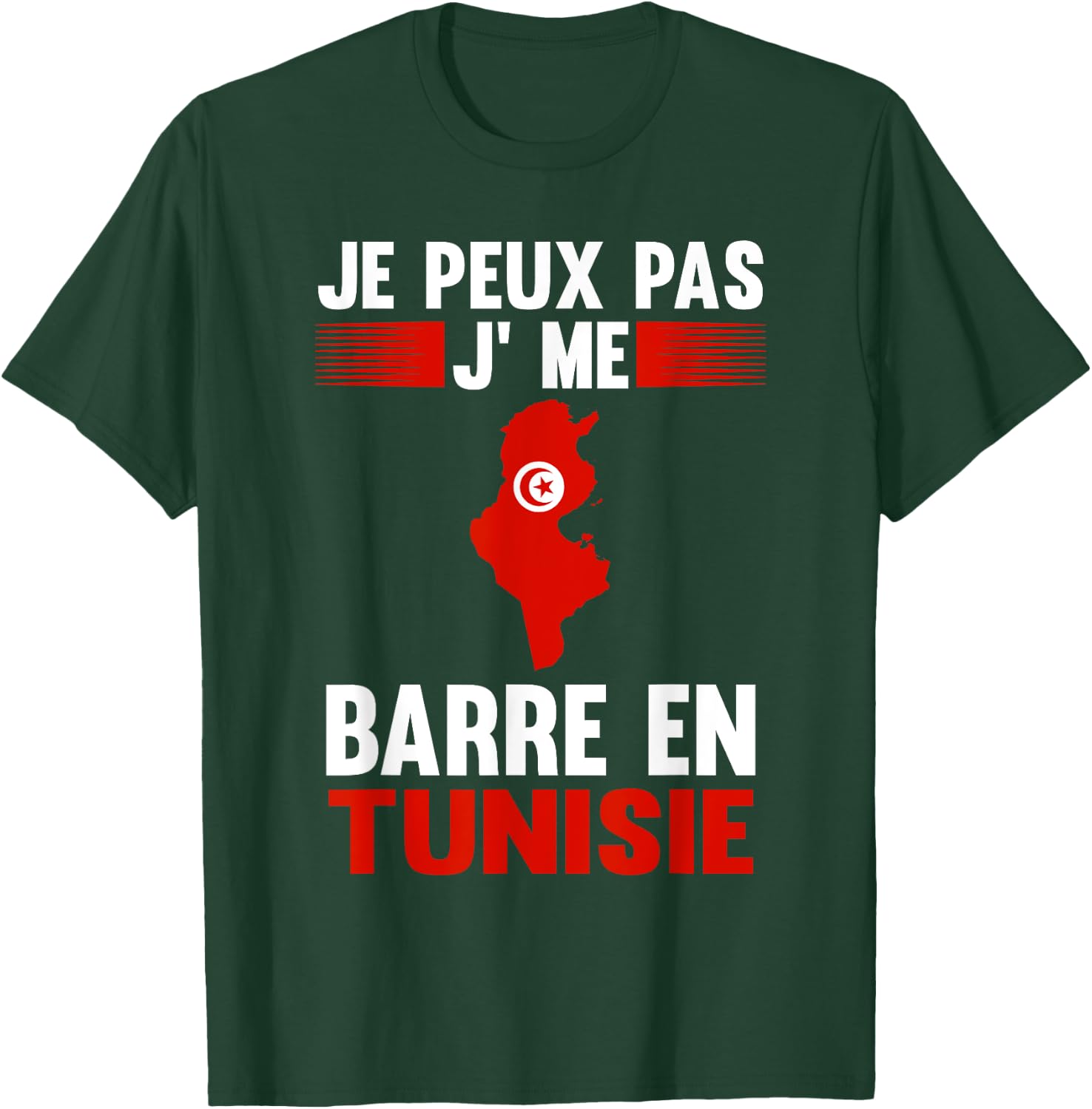 Je peux pas je me barre en Tunisia Tunisia , Black, S T-Shirt - T-Shirt | Forest