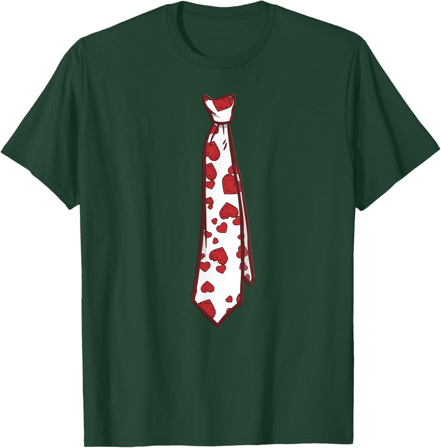 Valentine's Day Motif Tie with Hearts , black T-Shirt - T-Shirt | Forest