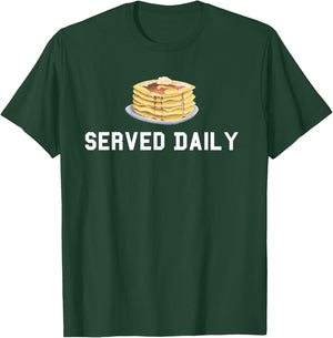 Pancakes Served Daily Offensive Lineman OL Football T-Shirt - T-Shirt | Forest