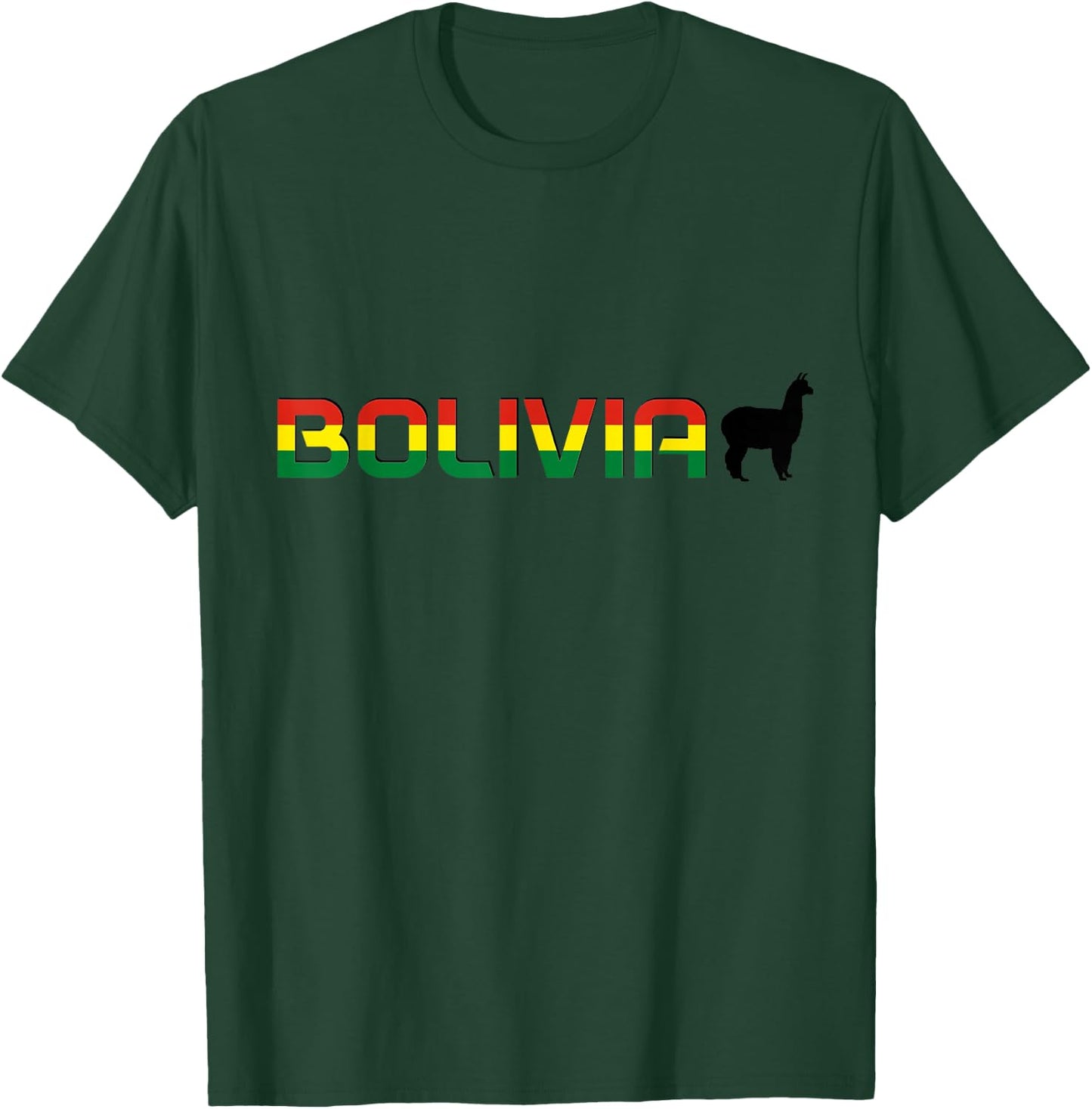 Bolivia Llama Alpaca Bolivian Flag Souvenir Pride Vintage T-Shirt - T-Shirt | Forest