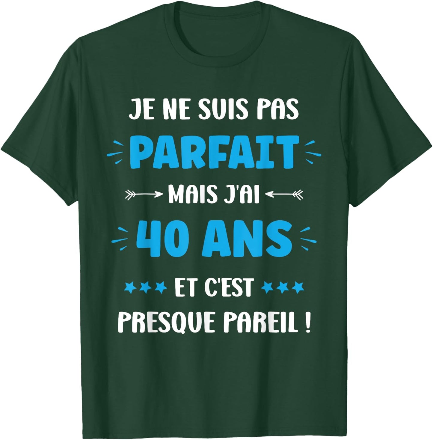 Perfect 40 Years Birthday Man Funny 40 Years , Black, S T-Shirt - T-Shirt | Forest