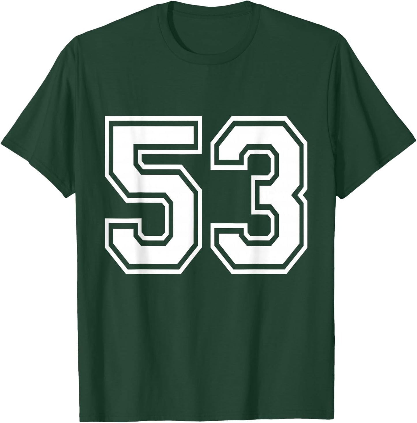 Number 53 Front + Back Varsity Sports Team 53rd Birthday T-Shirt - T-Shirt | Forest