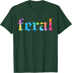 Feral Summer Girl Tie Dye - Women's Gothic Blackletter Font Tie-Dye - Small - Black - Short Sleeve T-Shirt - T-Shirt | Forest