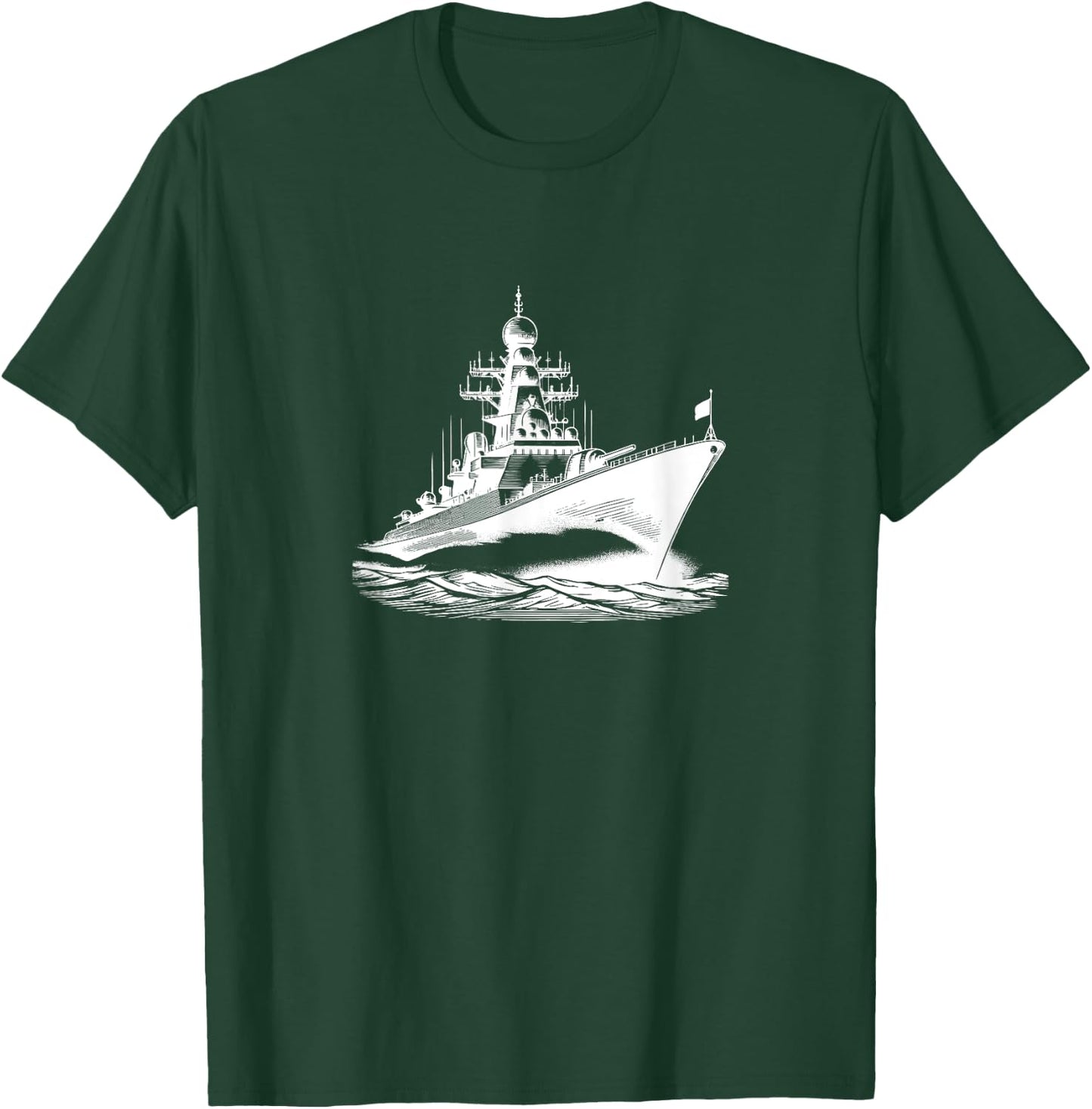 #snirt Warship Frigate Navy Ship T-Shirt - T-Shirt | Forest