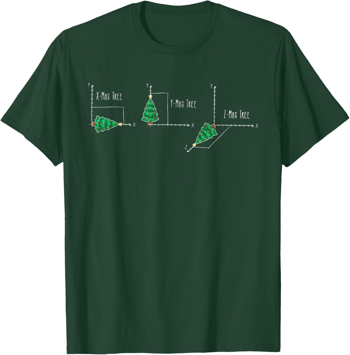 X-Mas Tree Math Teacher Christmas Christmas Tree Science T-Shirt - T-Shirt | Forest