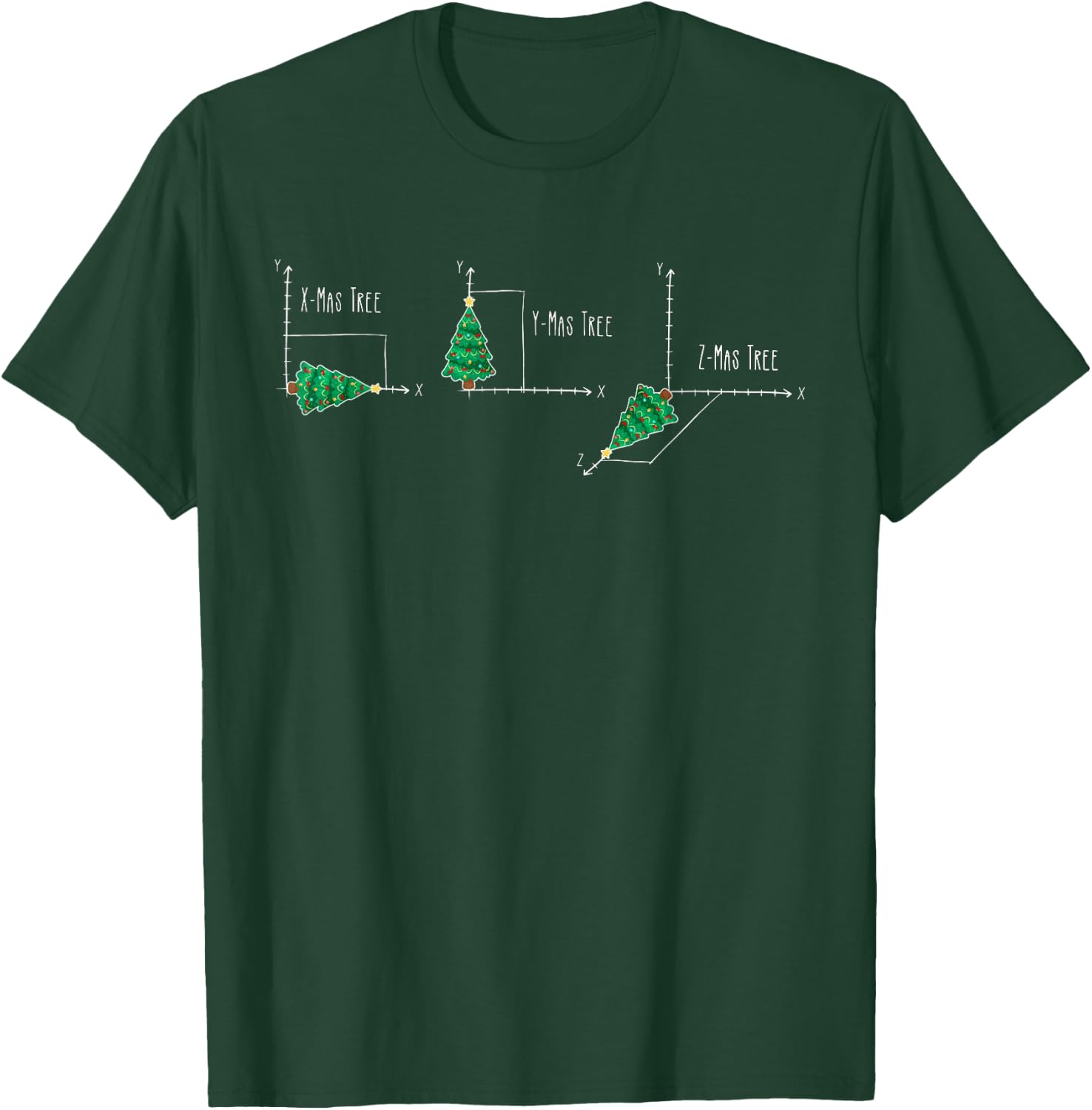 X-Mas Tree Math Teacher Christmas Christmas Tree Science T-Shirt - T-Shirt | Forest