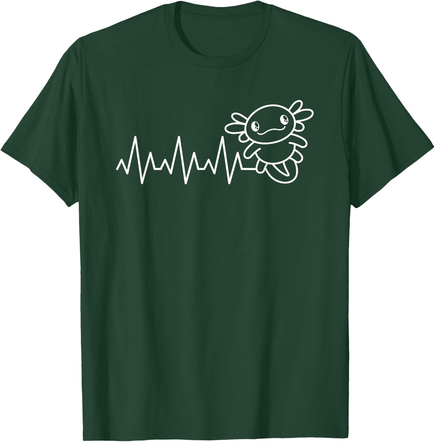 Axolotl Heartbeat Kawaii Axolotl Lover Men Women T-Shirt - T-Shirt | Forest