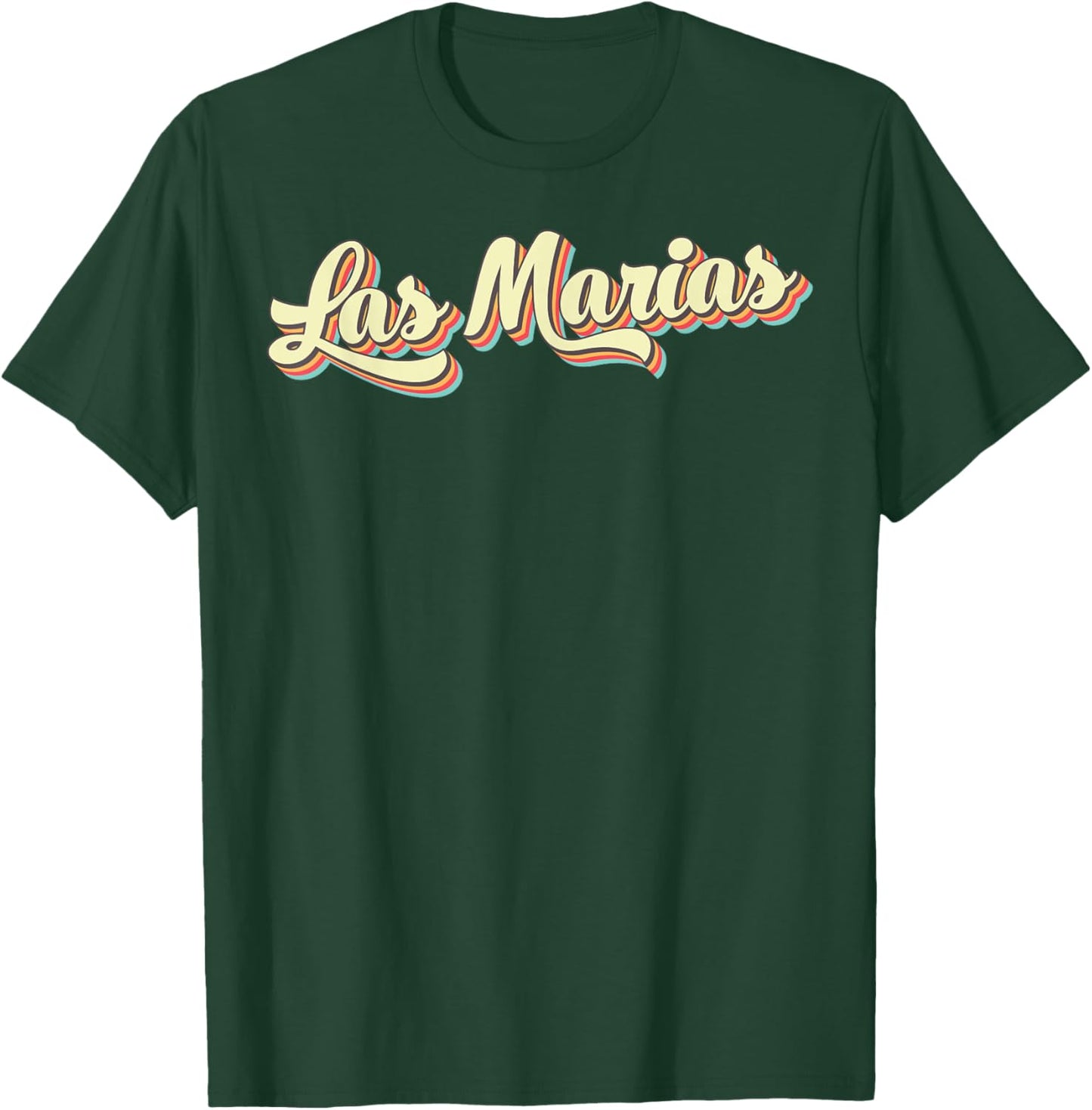 Las Marias Retro Art Baseball Font Vintage T-Shirt - T-Shirt | Forest