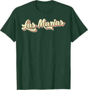 Las Marias Retro Art Baseball Font Vintage T-Shirt - T-Shirt | Forest
