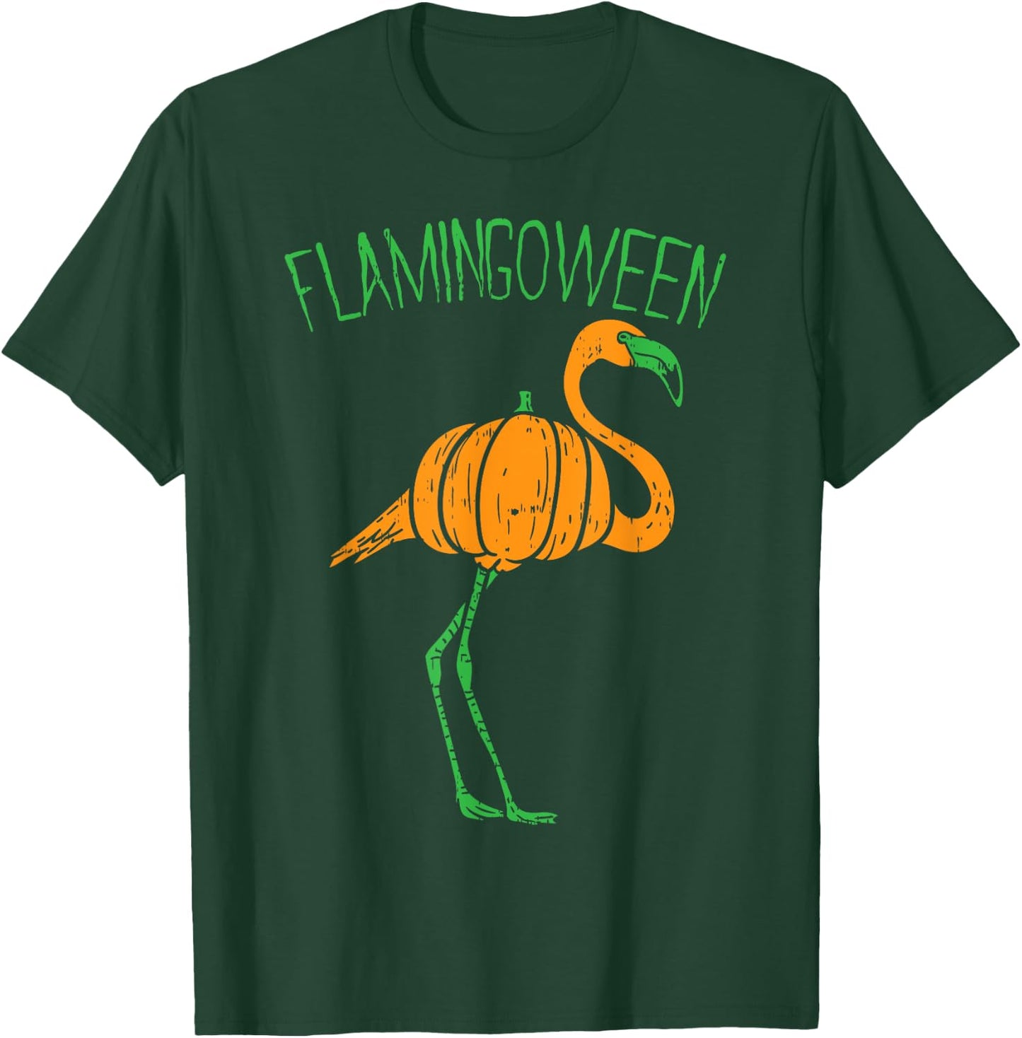Flamingoween Flamingo Pumpkin Halloween Costume Bird Lover T-Shirt - T-Shirt | Forest
