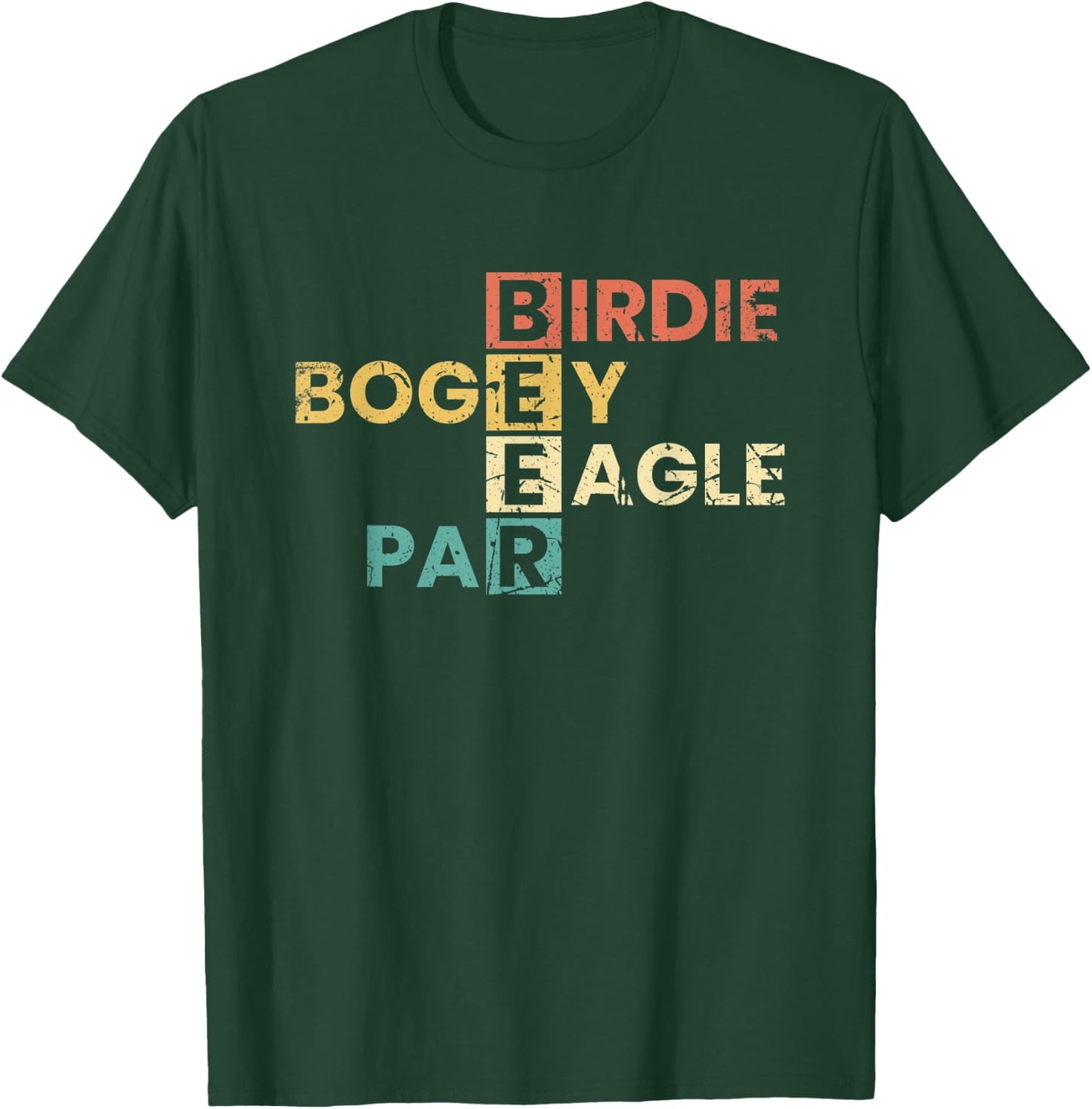 Birdie Bogey Eagle Par Beer Funny Golf Player Golfer Vintage T-Shirt - T-Shirt | Forest