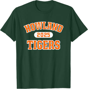 Howland Tigers High School Arch 2025 T-Shirt - T-Shirt | Forest