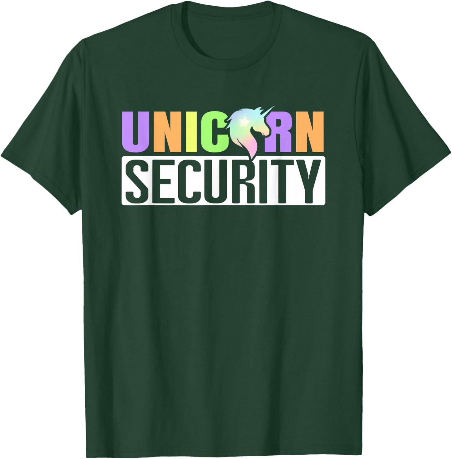 Halloween Easy Quick Parent Mom Dad Unicorn Security Costume T-Shirt - T-Shirt | Forest