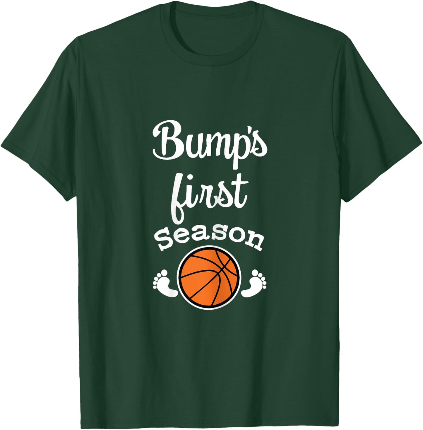 Baby Bump's First Basketball Season Women's Expecting Shirt T-Shirt - T-Shirt | Forest