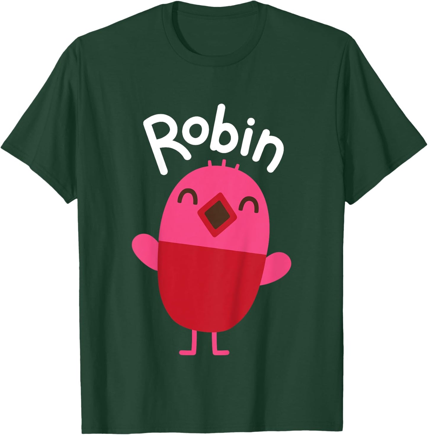 Sago Mini Robin -Kids Blue Cartoon Bird Character , Kids 2, Mandarin Collar, Short Sleeve, Modern Classic Fit, Polycotton, Machine Wash T-Shirt - T-Shirt | Forest