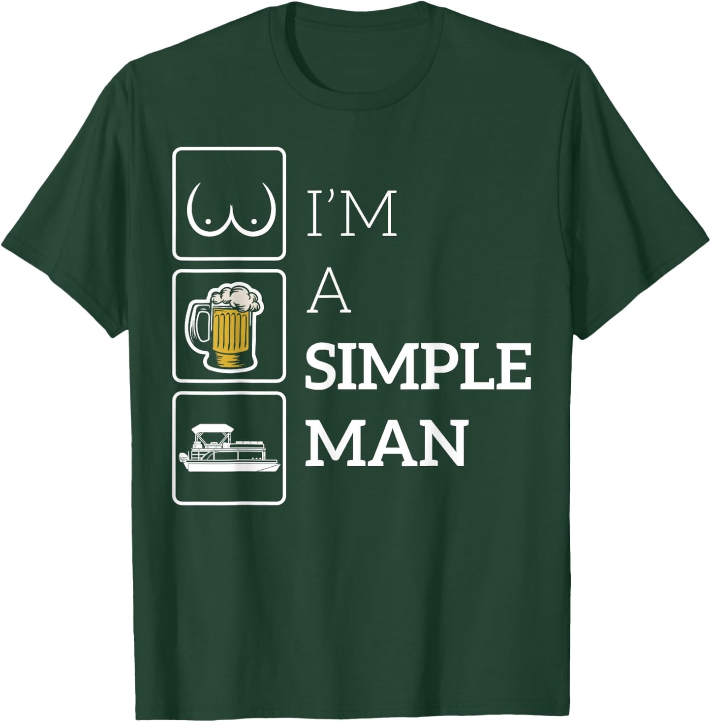 Lake Life Beer Boobs and Boats Dad Captain Gift T-Shirt - T-Shirt | Forest