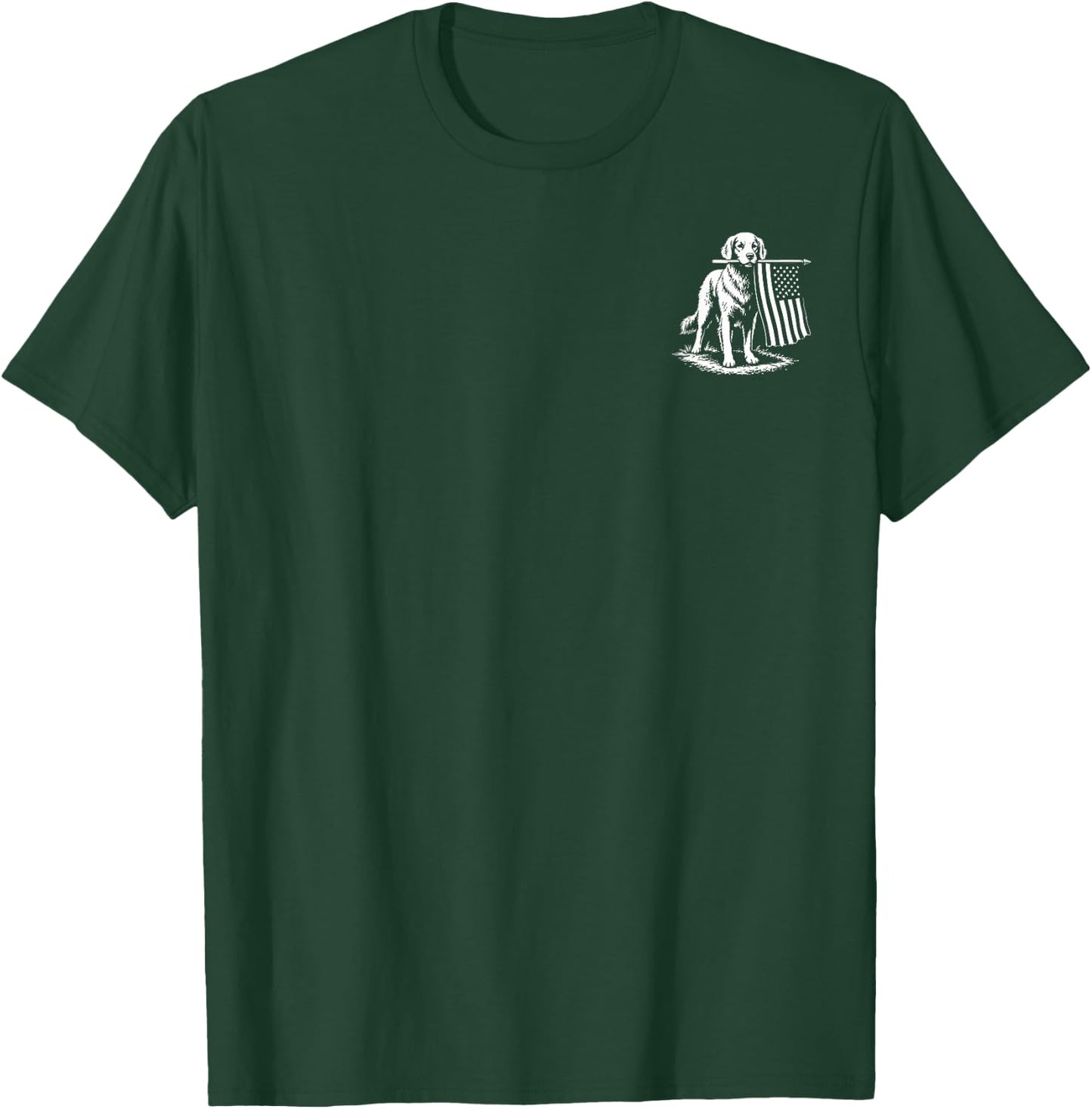 (2 Sided) Golden Retriever Patriotic Dog 250 Years 1776 2026 T-Shirt - T-Shirt | Forest