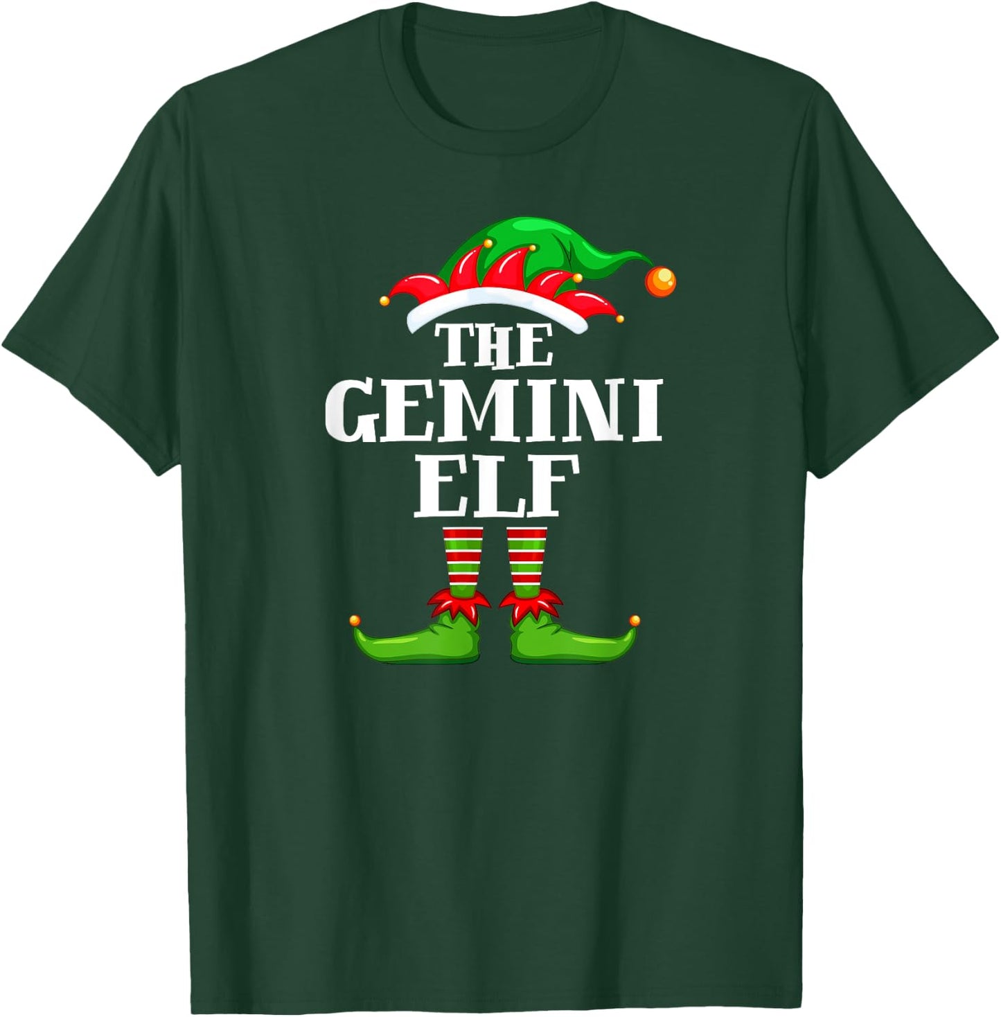 Gemini Elf Matching Family Group Christmas Party Pyjamas T-Shirt - T-Shirt | Forest