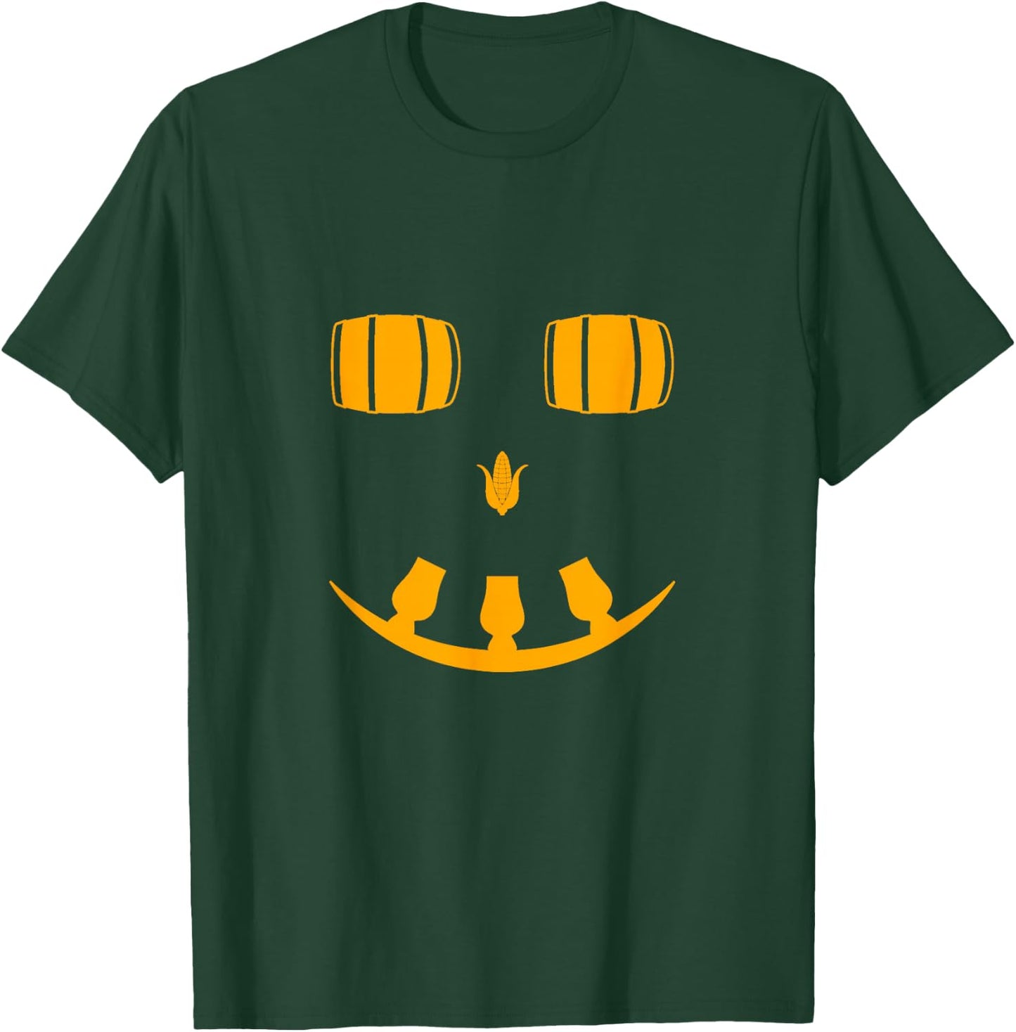 Bourbon Whiskey Halloween Jackolantern Pumpkin T-Shirt - T-Shirt | Forest