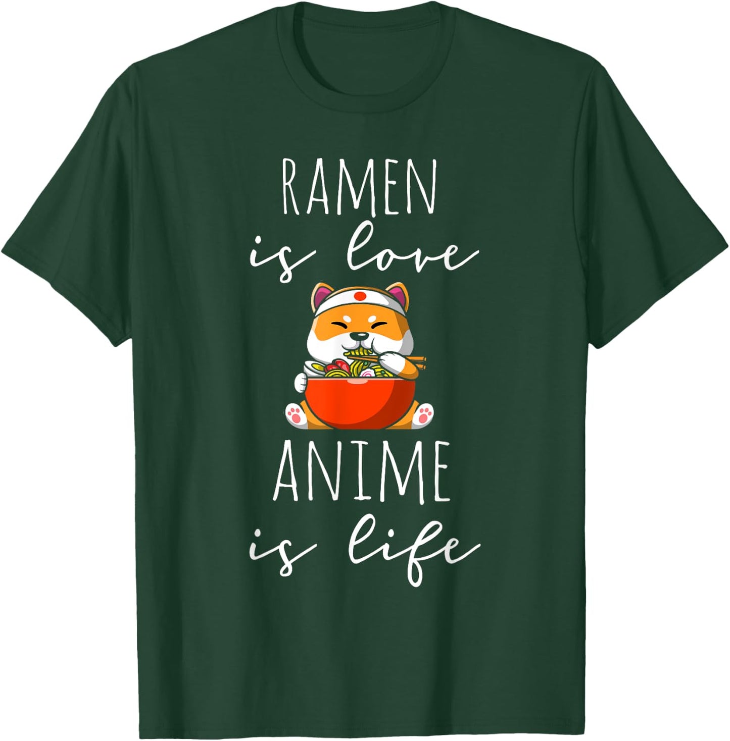 Ramen is Love Anime is Life Manga Lover Anime Merch Otaku T-Shirt - T-Shirt | Forest