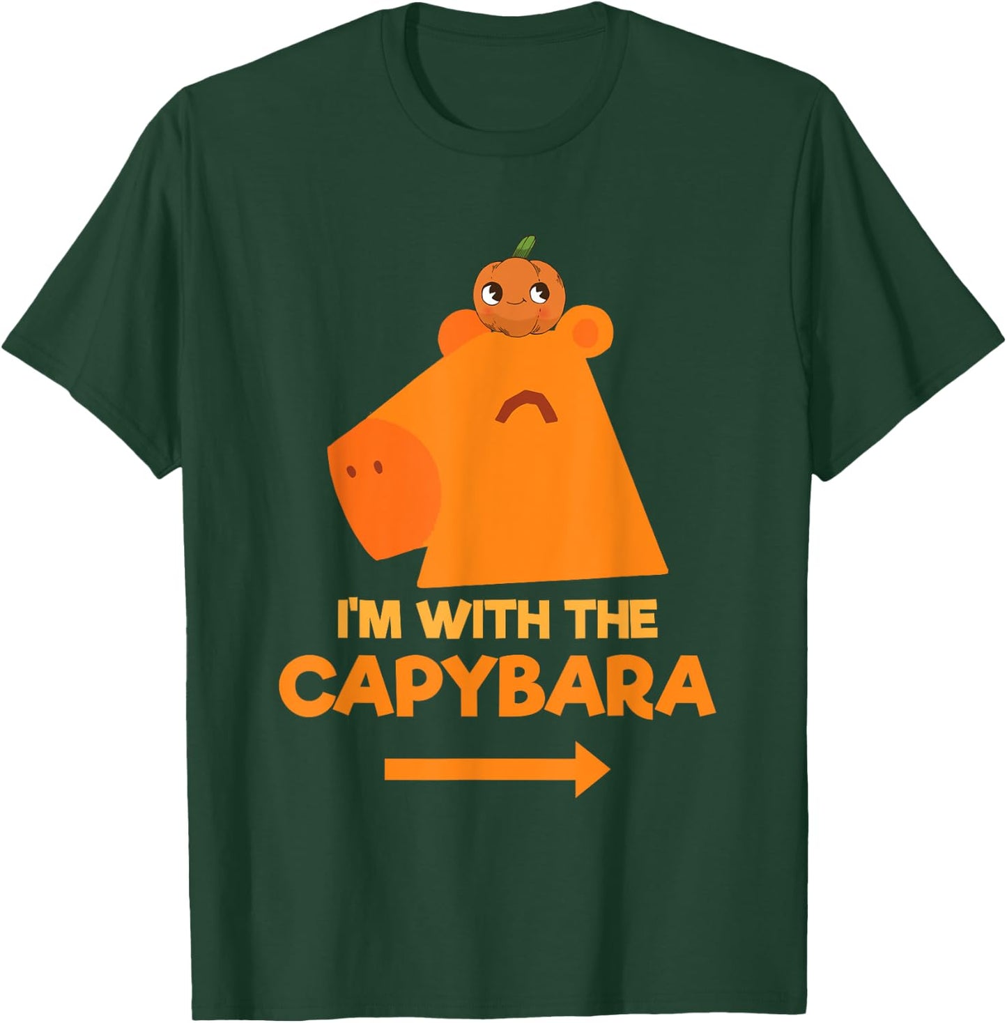 I'm With The Capybara Capy Animal Lover Lazy Halloween T-Shirt - T-Shirt | Forest