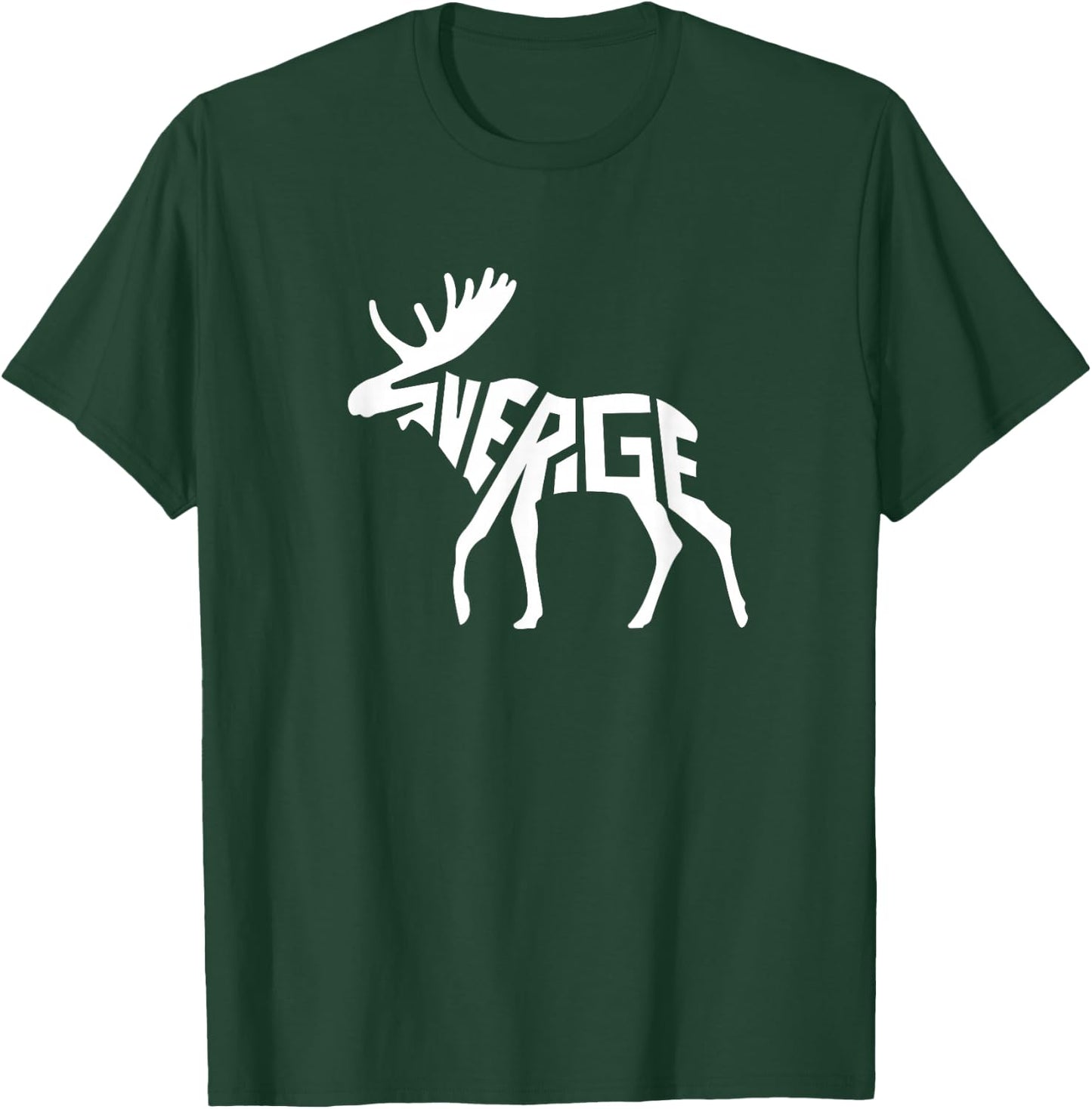 Sweden Sverige Moose Word Art - Funny Animal T-Shirt - T-Shirt | Forest
