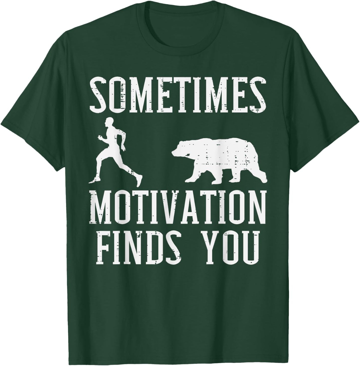 Sometimes Motivation Finds You Camping Camper Men Women Kids T-Shirt - T-Shirt | Forest