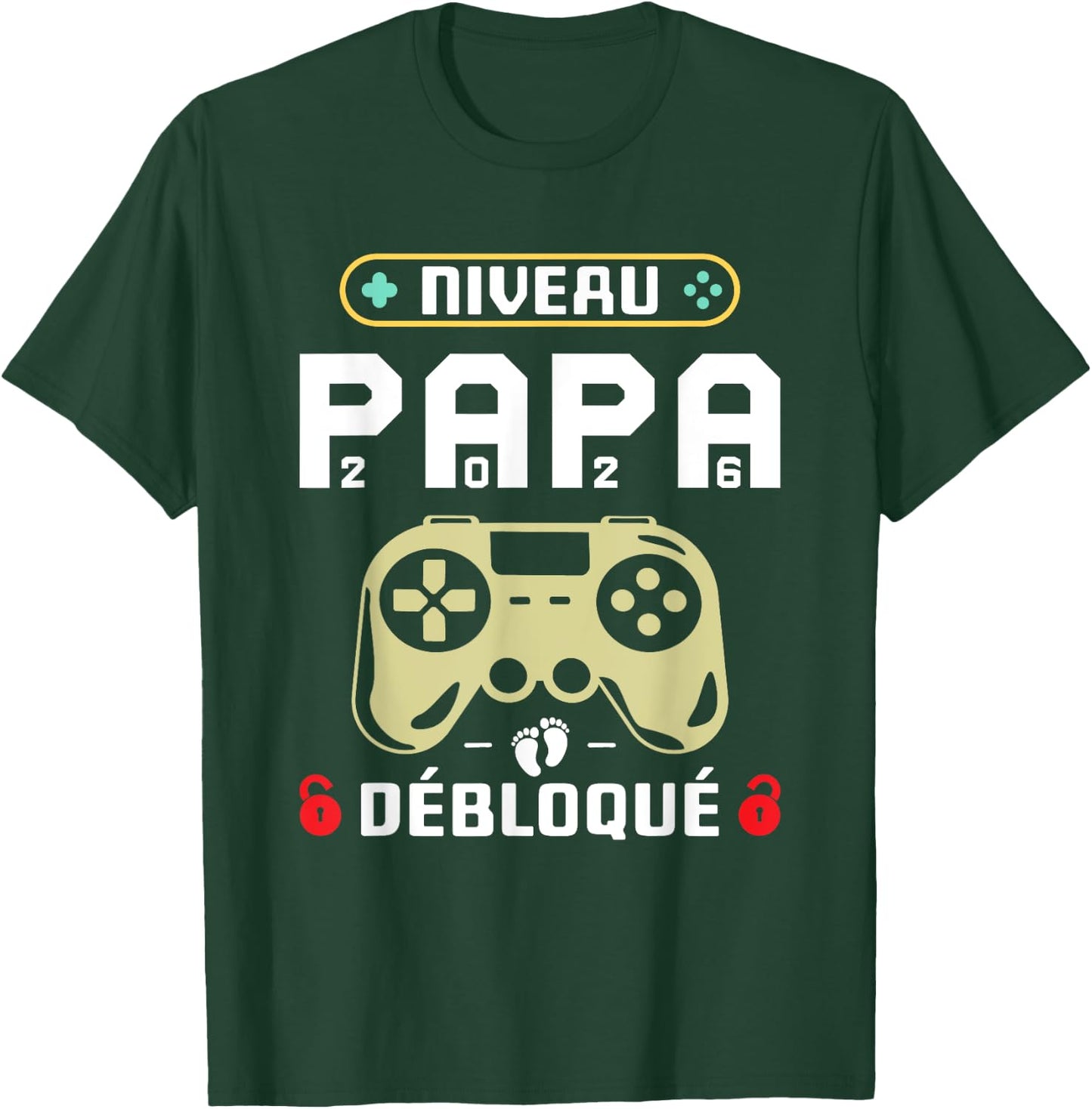 Dad Gamer in 2026 - Unlocked Dad Level Baby Riding T-Shirt - T-Shirt | Forest