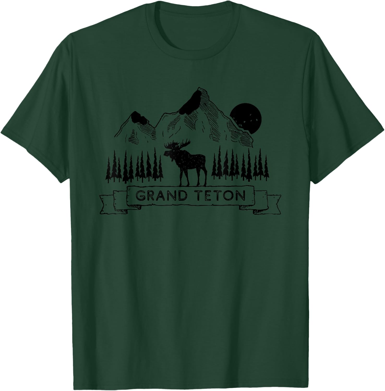 Grand Teton National Park | Grand Teton Wyoming Moose Gift T-Shirt - T-Shirt | Forest
