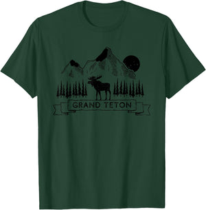 Grand Teton National Park | Grand Teton Wyoming Moose Gift T-Shirt - T-Shirt | Forest
