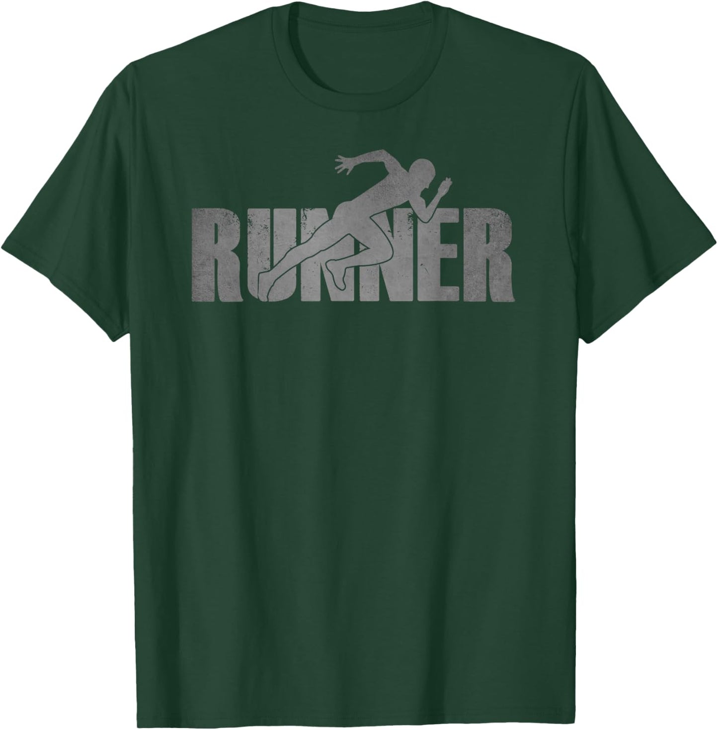 Runner Track & Field Cross Country Marathon Running Graphic T-Shirt - T-Shirt | Forest