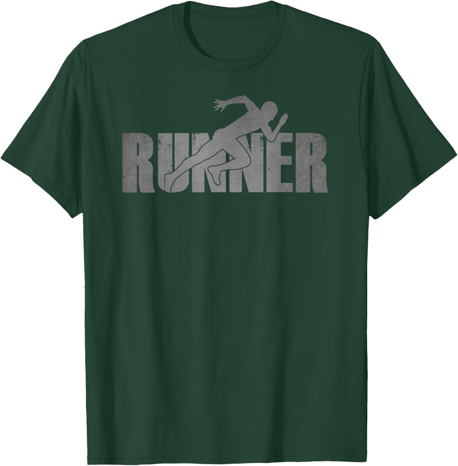 Runner Track & Field Cross Country Marathon Running Graphic T-Shirt - T-Shirt | Forest